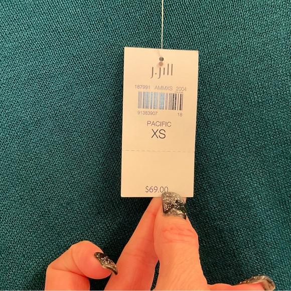 J.Jill Caroline Boat-Neck Sweater - NWT - Size XS - Pacific - Picture 7 of 12